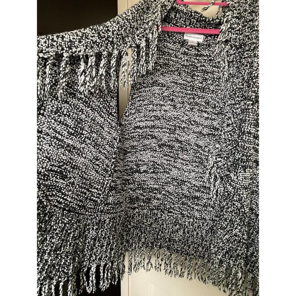 Drapers and Damons Sz 1X Chunky Open Front Fringe Sweater Vest Coastal Grandma - Picture 4 of 10